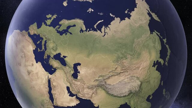 Russia Map Globe Earth from space