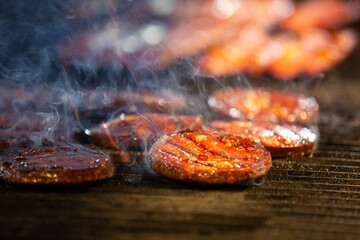 cooking meat on the barbecue