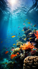 Illuminated Underwater World - A Vivid Rendezvous of Marine Life and Coral Architecture in HD