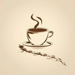 Obraz premium The road to success is paved in coffee, logo, generative ai