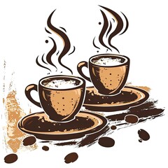 Obraz premium The road to success is paved in coffee, logo, generative ai