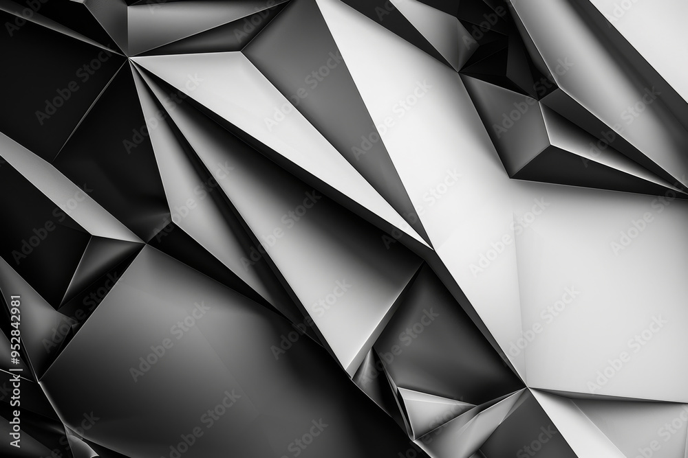 Wall mural a black and white image of a jagged, angular design