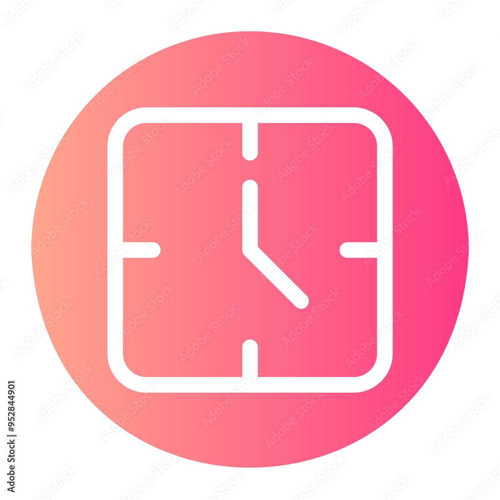 Wall mural wall clock gradient icon