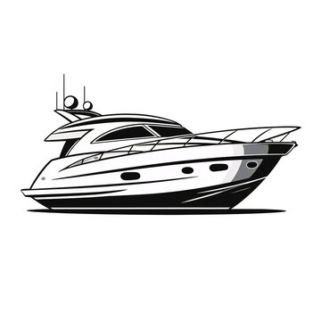 recommend clip art: a black and white drawing of a boat