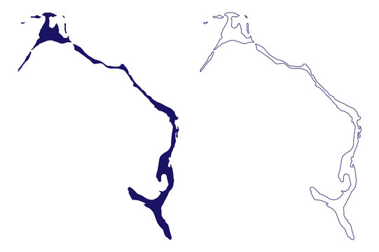 Eleuthera island (Commonwealth of The Bahamas, Cenrtal America, Caribbean islands) map vector illustration, scribble sketch Cigateo map