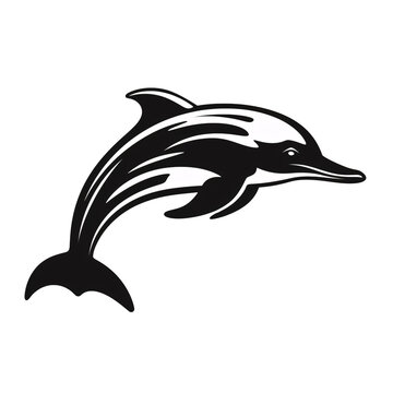 recommend clip art: a black and white dolphin