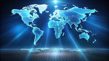 Holographic projection of a world map background, holographic, projection, world map, background, technology, futuristic