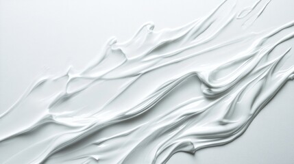 Obraz premium White Cream Swirls on a White Background