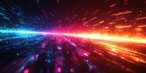 Fototapeta premium Abstract arrow with a light effect, a speed motion background for digital technology and internet concepts.