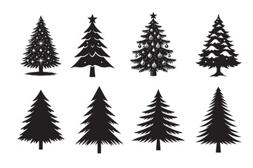 Christmas tree Silhouette Bundle, Christmas tree icon, Christmas silhouette Icon 
