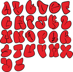 Simple Graffiti Bubble alphabet