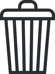 Garbage can line icon. Waste bin symbol