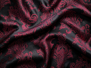 heavy brocade fabric with a classic damask pattern