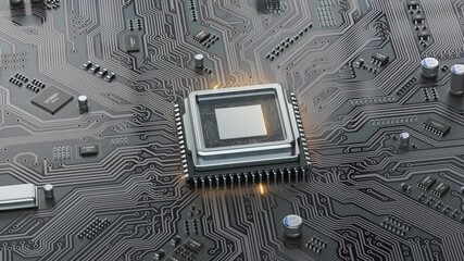 CPU computer processor on circuit board data processing and artificial intelligence