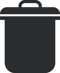 Trash can black icon. Recycle bin silhouette