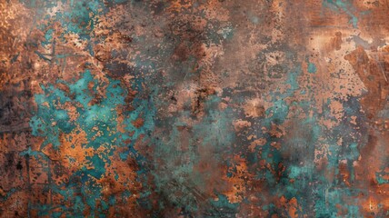 Metal old grunge copper bronze rusty texture, gold background effect wallpaper. Grunge metallic tile design, rustic marble stone texture, oxidation on iron plate.