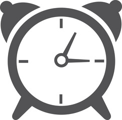 Alarm clock black icon. Time hour deadline symbol
