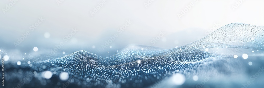 Poster This minimalist abstract background features intricate network lines and dots that beautifully represent data connectivity, creating a calm and engaging visual experience