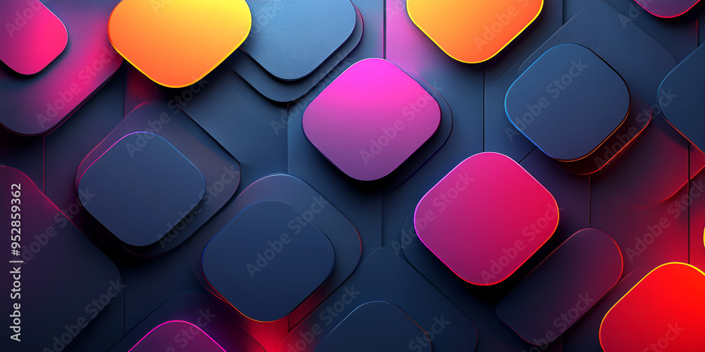 Poster colorful abstract shapes and patterns creating a vibrant background design visually engaging and mod