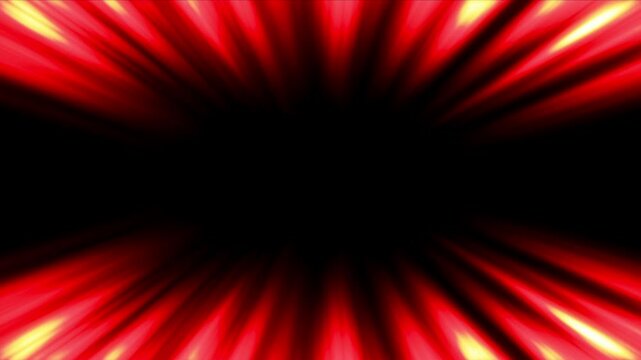 Red overlay streaks effects radiating outward from black center. Black background. Seamless loop. 4K. Perfect for intros, product launches, fiery backgrounds or intense design elements in projects.