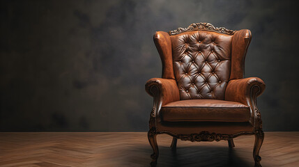 High-Quality Brown Office Chair Shiny and Expensive Luxurious Finish