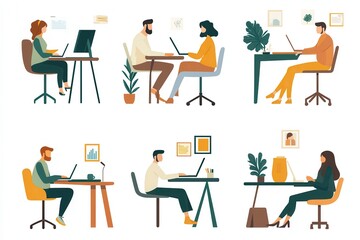 Individuals are focused on their laptops at home or in an office, participating in a virtual meeting and sharing ideas with each other. Generative AI