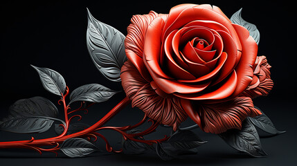red rose photo generative ai