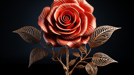red rose photo generative ai