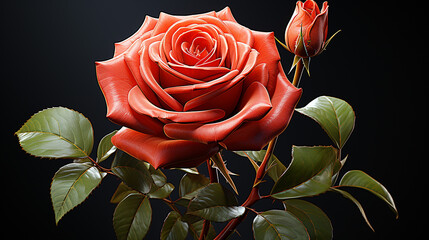 red rose photo generative ai