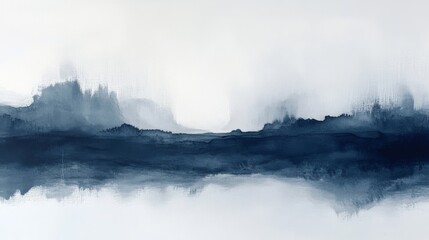 Obraz premium Nordic Abstract watercolor oil painting. Winter mood. Abstraction art background. Oil on canvas. Golden texture. Fragment of artwork. Paint spots. Strokes of paint. Colorful canvas.