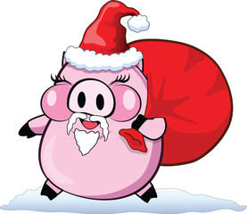 santa claus with a bag