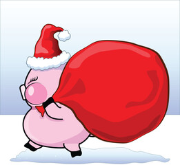santa claus with a bag of gifts