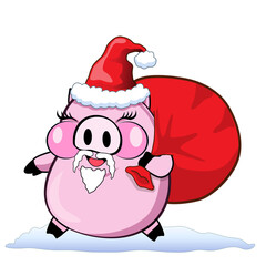 santa claus with a bag