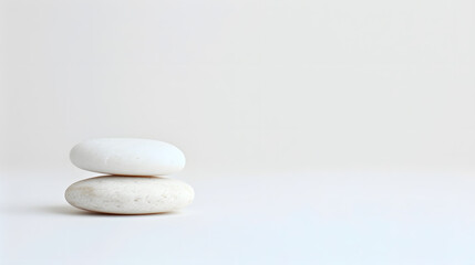 Single Pebble on a White Surface | Minimalist Natural Element in Clean and Simple Setting