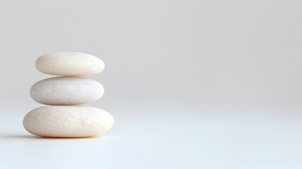 Single Pebble on a White Surface | Minimalist Natural Element in Clean and Simple Setting