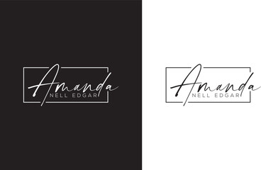 Luxury signature photography logo artist, editable text logo design, Font Calligraphy, Logotype Script Font, Type Font lettering, handwritten vector template