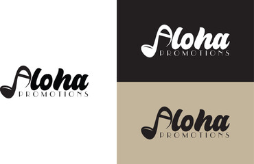 music symbol wordmark logo with letter A connected