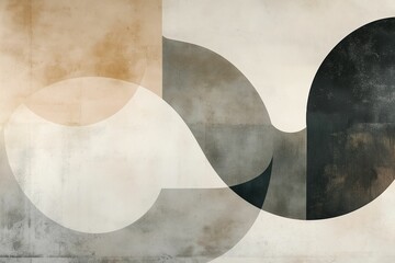 Minimalist Abstract Shapes in neutral tones, gently overlapping