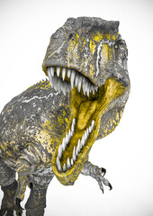 giganotosaurus in action on white background close up view © DM7