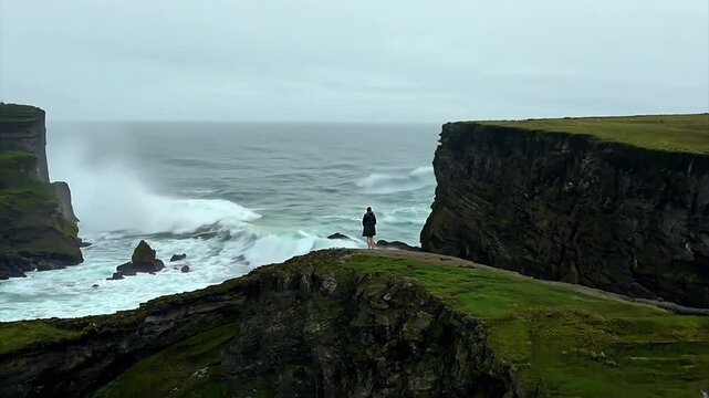 woman on the cliffs of moher