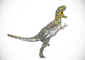 giganotosaurus is ready to fight on white background © DM7