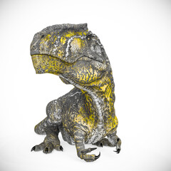 giganotosaurus is lying down on white background © DM7