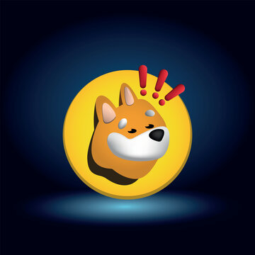 Vector flat Bonk BONK Token symbol on blue background