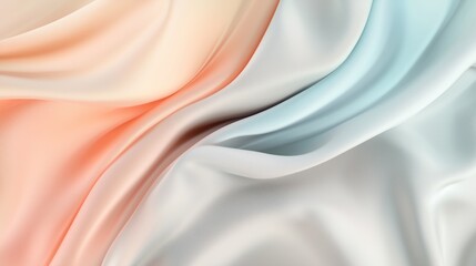 Flowing pastel silk fabric creates a soft, elegant background with delicate folds, adding romance and beauty to any event