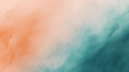 Fototapeta premium Mesmerizing orange and teal watercolor background, perfect for artistic designs