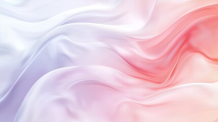 Fototapeta premium Smooth fabric flows in pink and purple waves, creating a luxurious abstract background with soft, elegant curves perfect for stylish designs