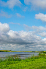 cloudy sky over lake
