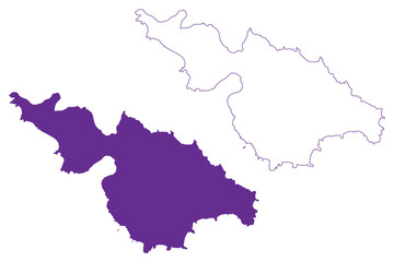 Kuchinoerabu-jima island (Japan, East Asia, Japanese archipelago, Osumi Islands) map vector illustration, scribble sketch Kuchinoerabujima map