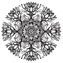 Big vector set of round patterns. Collection of geometrical mandalas. Boho ornament 