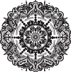 Big vector set of round patterns. Collection of geometrical mandalas. Boho ornament 